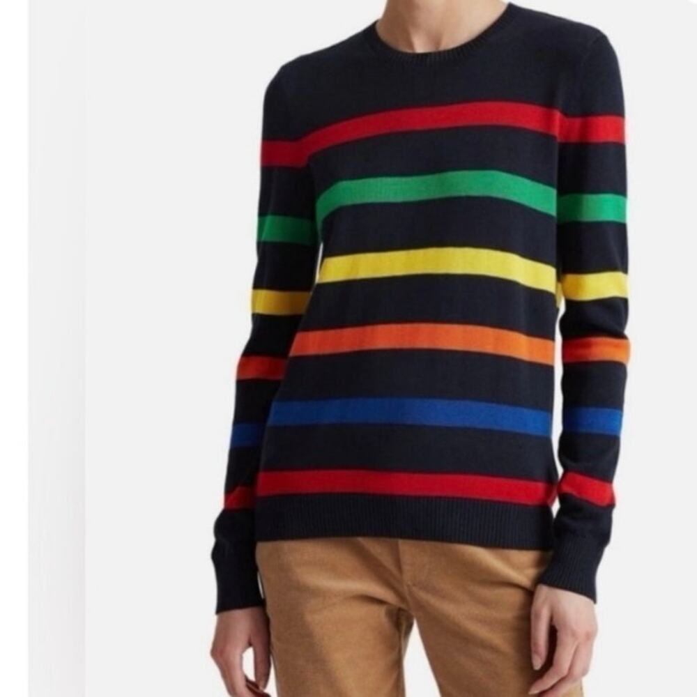 Lauren Ralph Lauren black label striped crewneck sweater dark navy XL